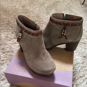 Dansko Tan Ankle Booties with Sophisticated Silhouette